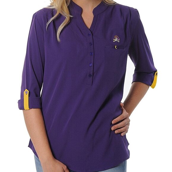 🆕 Eastern Carolina  | UG Apparel NCAA Women's Button Down Tunic Top | Size S - Picture 7 of 7